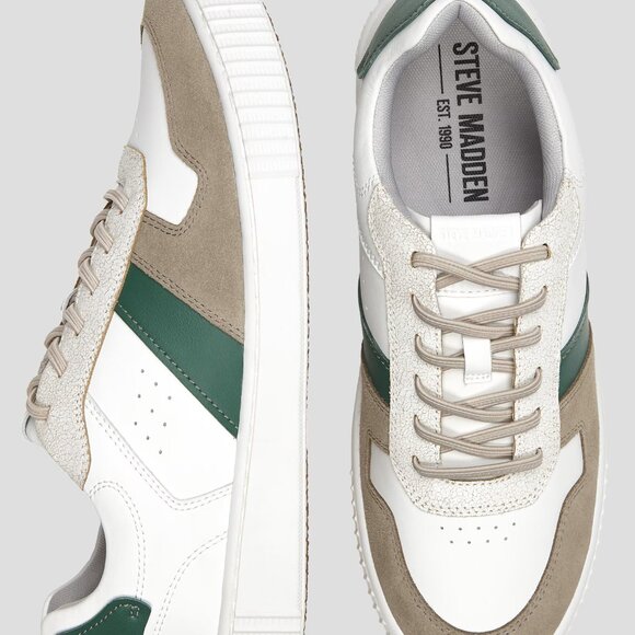 NEW IN BOX Steve Madden Epik Leather Lace-Up Sneakers Mens Size 12 - Picture 2 of 6